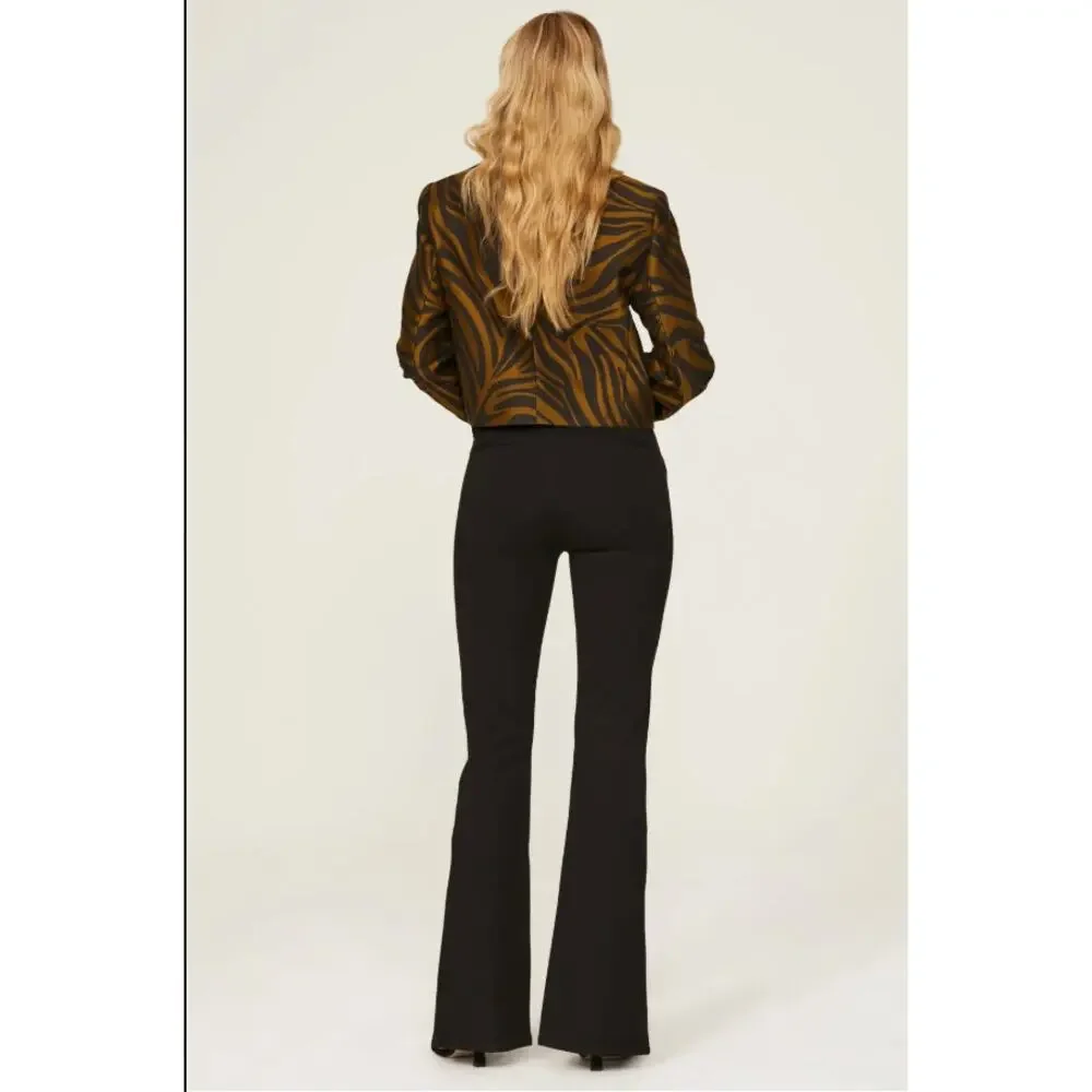 PAIGE NWT Winona Split Front Flare Pant in Black // 00
